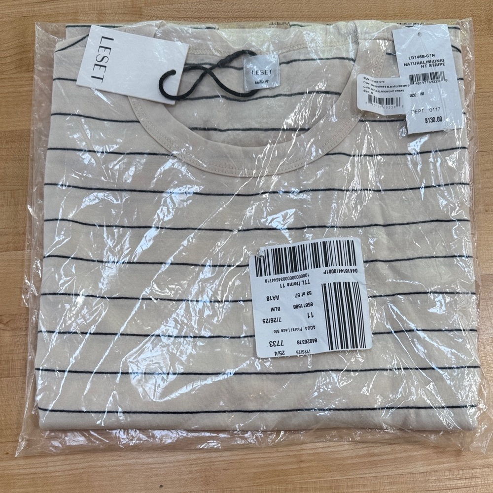 LESET Margo Stripe Sleeveless Mini Dress